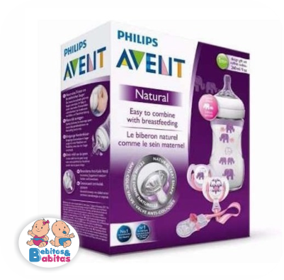 KIT AVENT TETERO Y  CHUPOS ROSAx2 SCD628/01